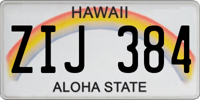 HI license plate ZIJ384