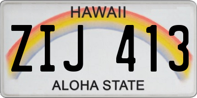 HI license plate ZIJ413