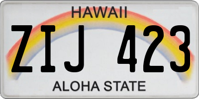 HI license plate ZIJ423