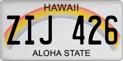 HI license plate ZIJ426