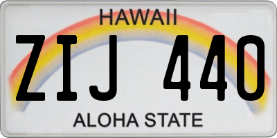 HI license plate ZIJ440