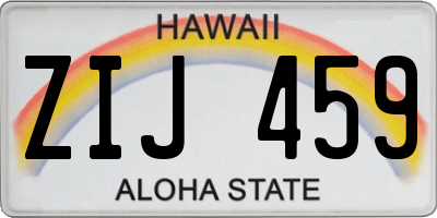 HI license plate ZIJ459