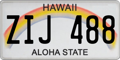 HI license plate ZIJ488