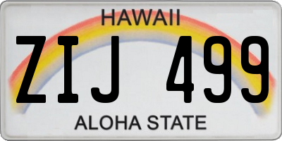 HI license plate ZIJ499