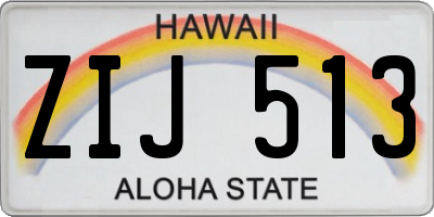 HI license plate ZIJ513