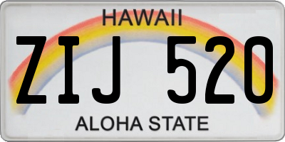 HI license plate ZIJ520