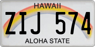 HI license plate ZIJ574