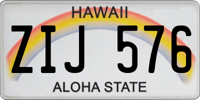 HI license plate ZIJ576