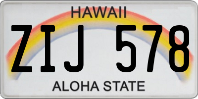 HI license plate ZIJ578