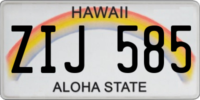 HI license plate ZIJ585
