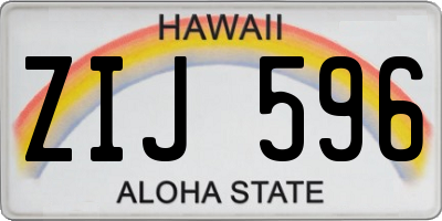 HI license plate ZIJ596