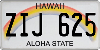 HI license plate ZIJ625
