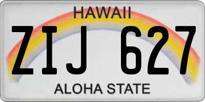 HI license plate ZIJ627