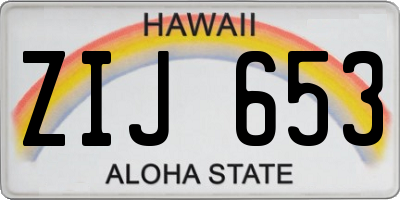 HI license plate ZIJ653