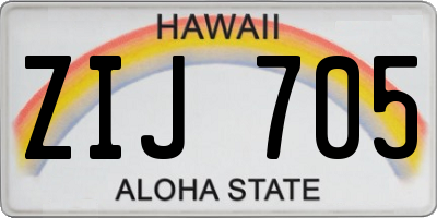 HI license plate ZIJ705
