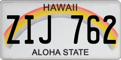 HI license plate ZIJ762