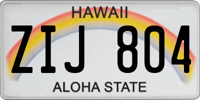 HI license plate ZIJ804