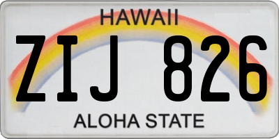 HI license plate ZIJ826