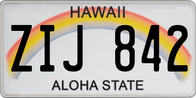 HI license plate ZIJ842