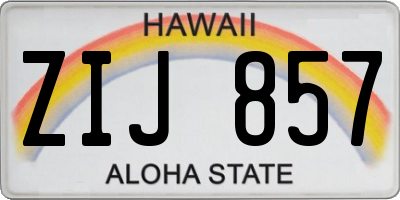 HI license plate ZIJ857