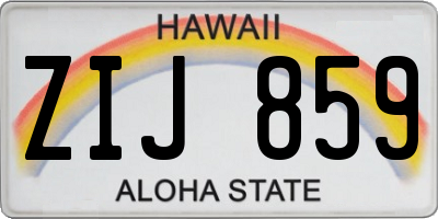 HI license plate ZIJ859