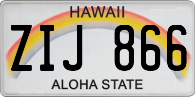 HI license plate ZIJ866