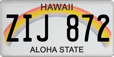 HI license plate ZIJ872