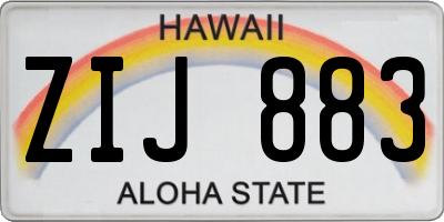 HI license plate ZIJ883