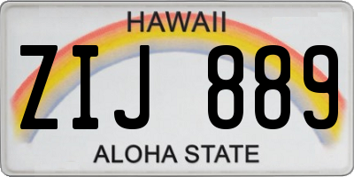 HI license plate ZIJ889