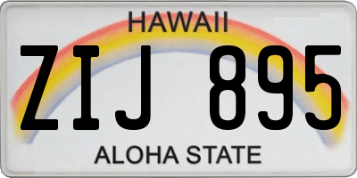 HI license plate ZIJ895