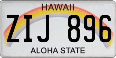 HI license plate ZIJ896