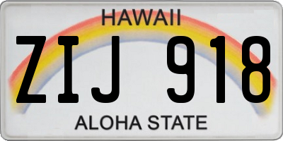 HI license plate ZIJ918