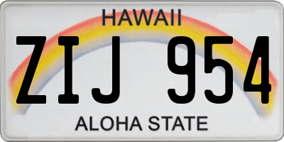 HI license plate ZIJ954