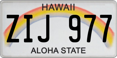 HI license plate ZIJ977