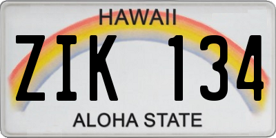 HI license plate ZIK134