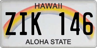HI license plate ZIK146