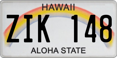 HI license plate ZIK148