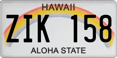 HI license plate ZIK158
