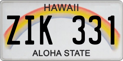 HI license plate ZIK331