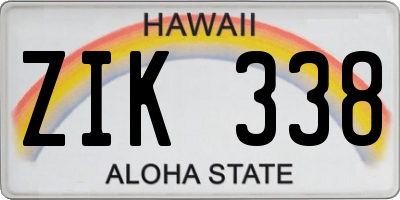 HI license plate ZIK338