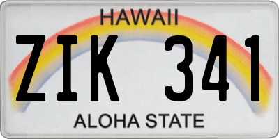 HI license plate ZIK341
