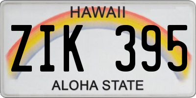 HI license plate ZIK395