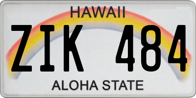 HI license plate ZIK484