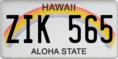 HI license plate ZIK565
