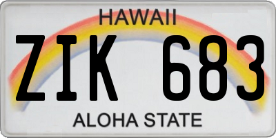 HI license plate ZIK683