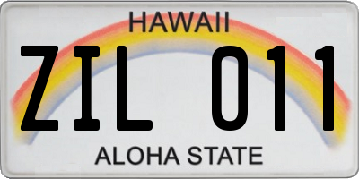 HI license plate ZIL011
