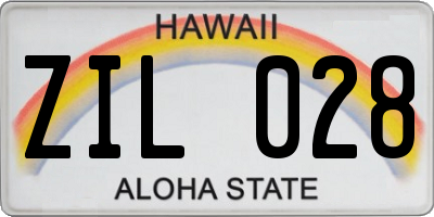 HI license plate ZIL028