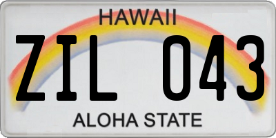 HI license plate ZIL043