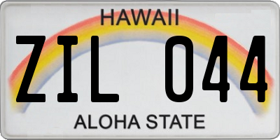 HI license plate ZIL044