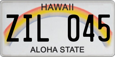 HI license plate ZIL045